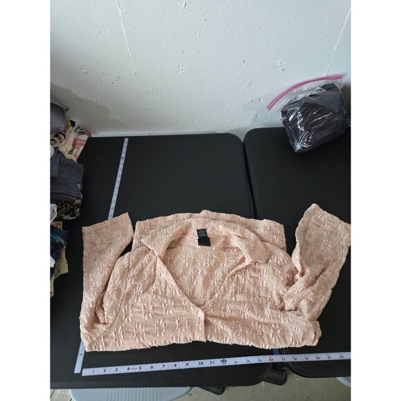 INC International Concepts Womens Pink Lace Button-Up Blouse XL Dainty Feminine - Picture 7 of 10